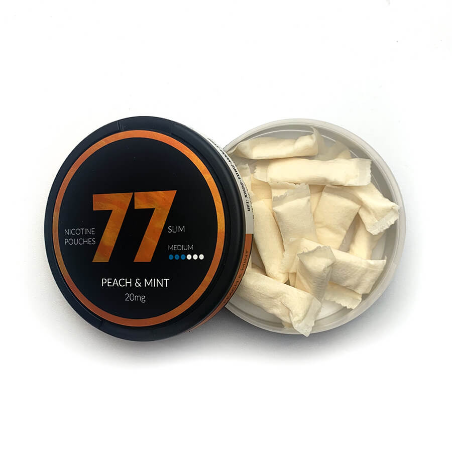 77 Peach & Mint 20mg Slim Nicotine Pouches - Image 2