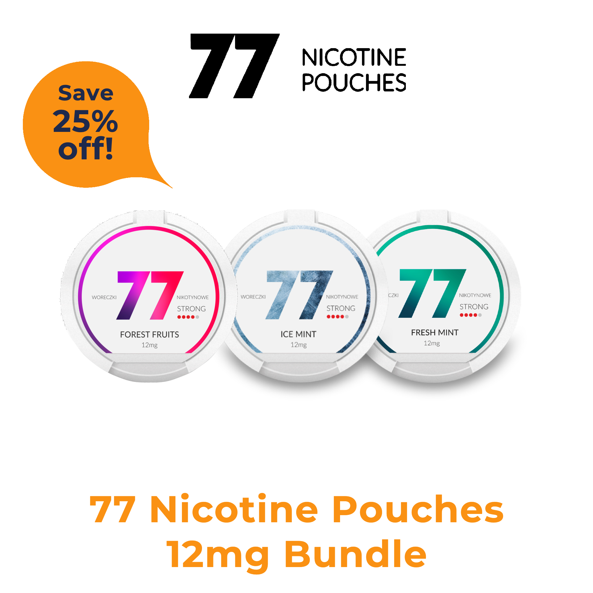 77 Nicotine Pouches Flavor Bundle -12mg