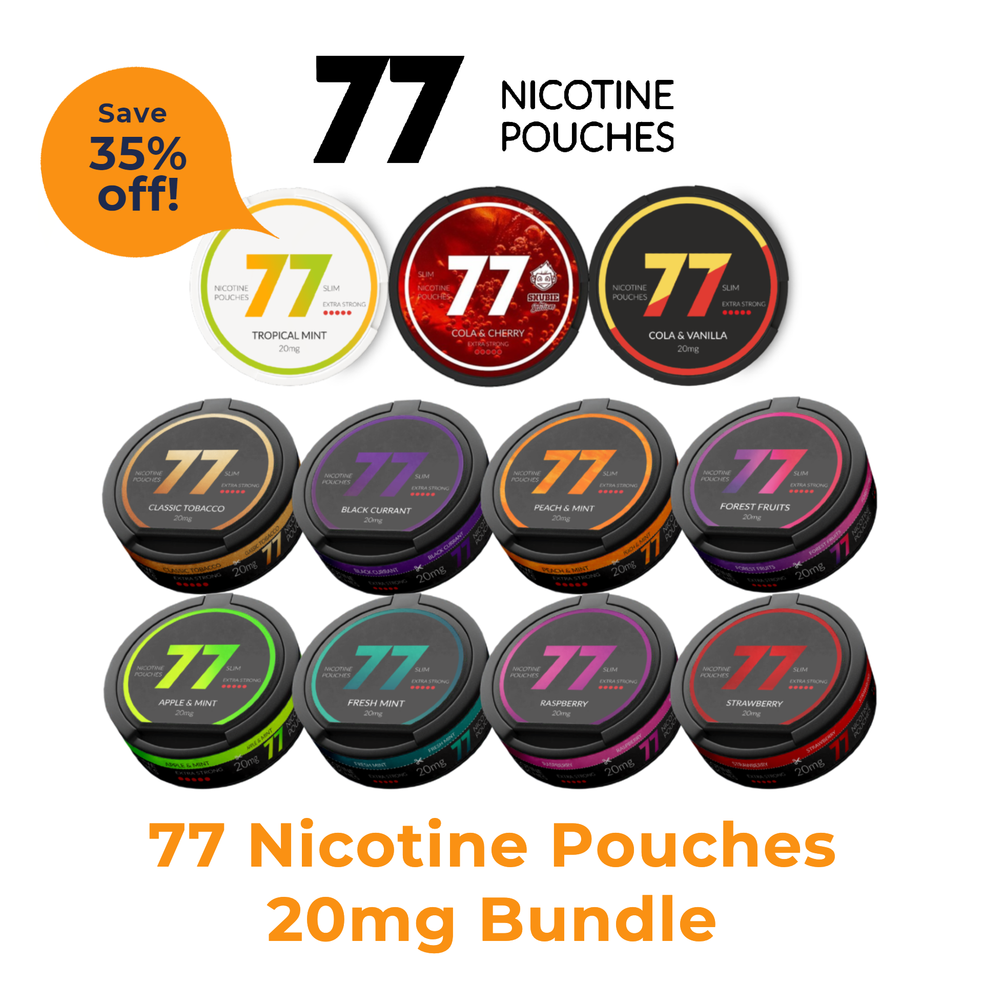 77 Nicotine Pouches Flavor Bundle - 20mg