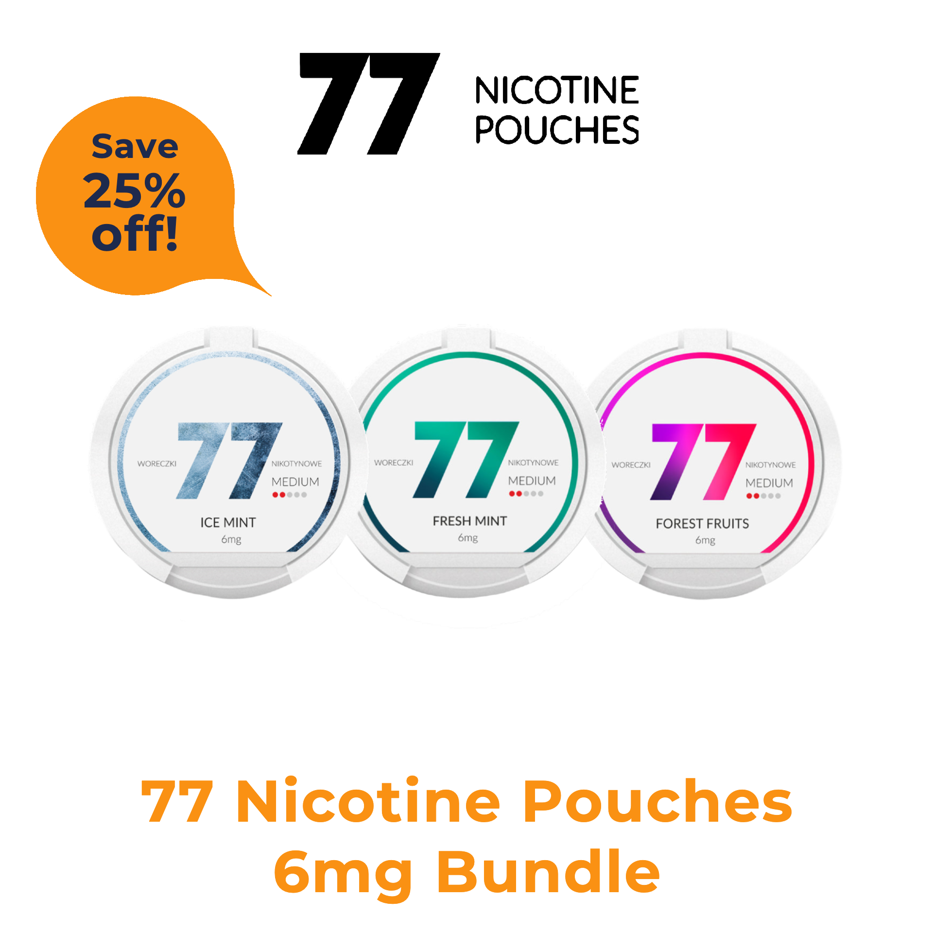 77 Nicotine Pouches Flavor Bundle - 6mg