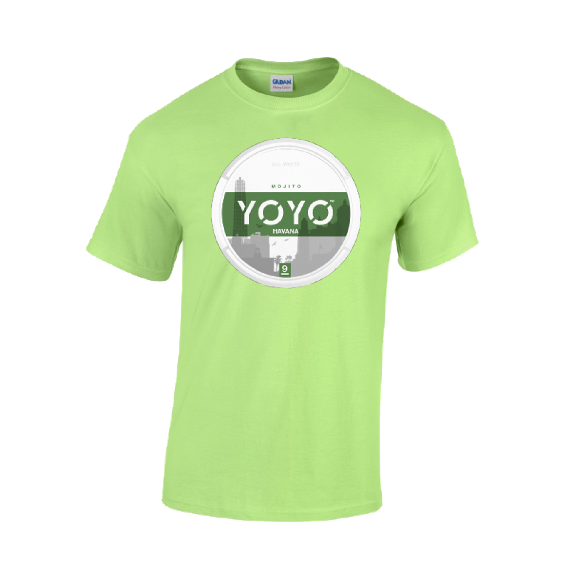 Yoyo Nicotine Pouches Havana T-Shirt (Neon Green)