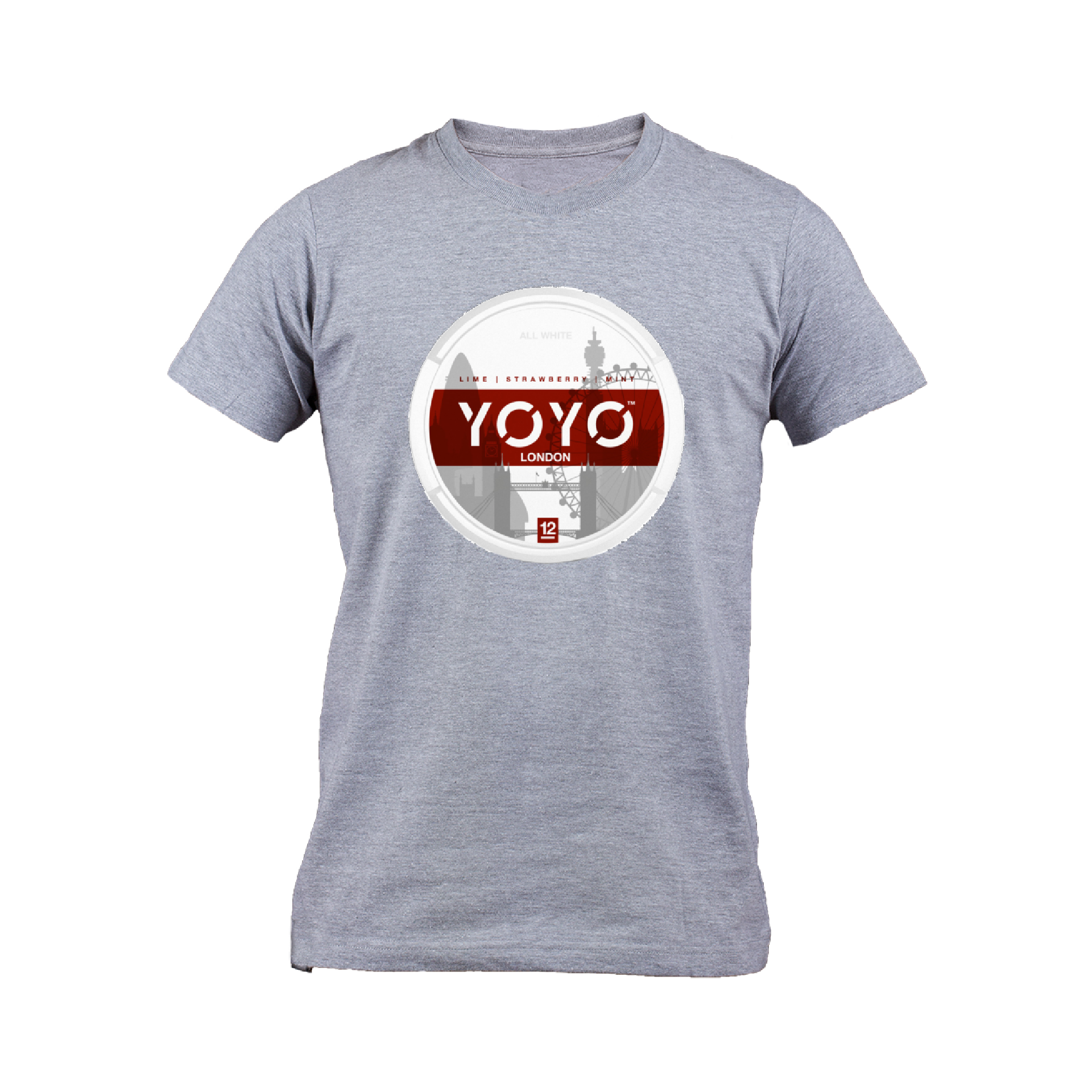Yoyo Nicotine Pouches London T-Shirt (Gray)