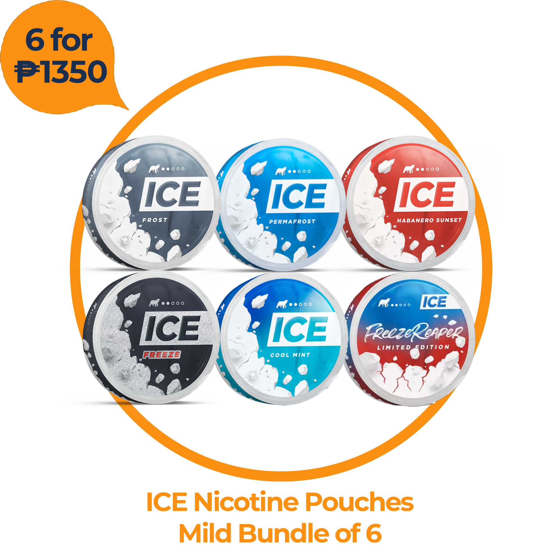 ICE Mild Nicotine Pouches Bundle of 6