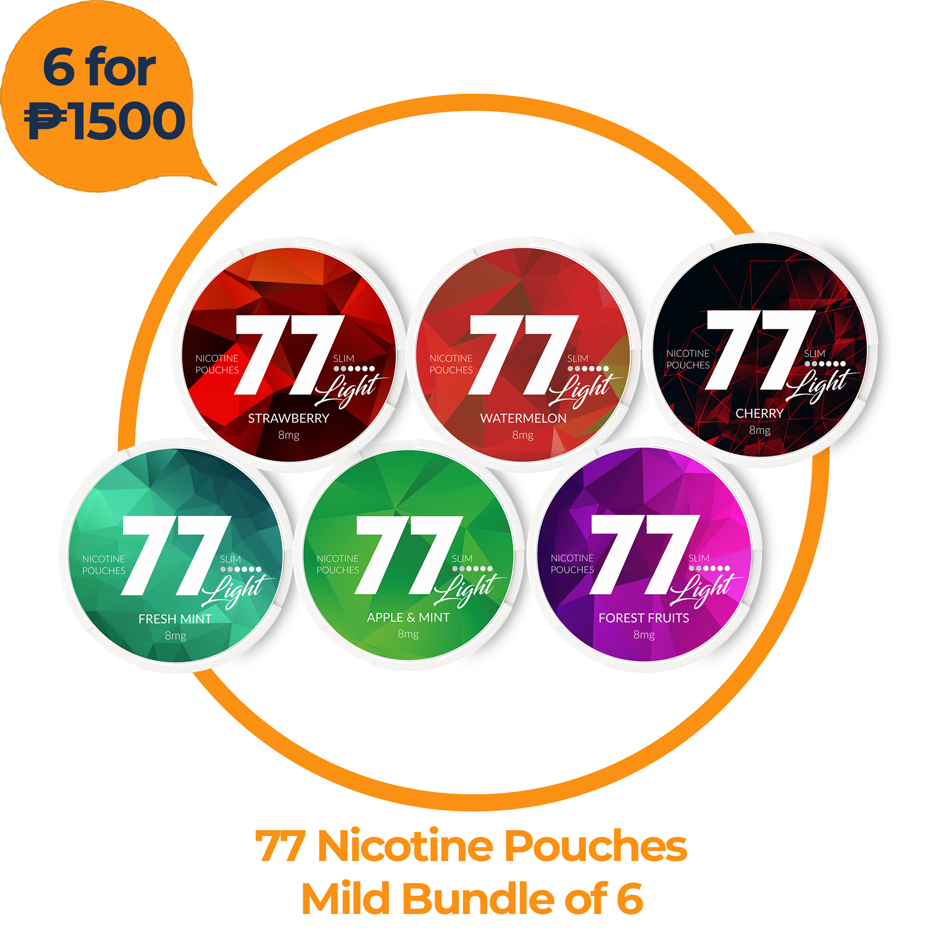 77 Nicotine Pouches Mild Bundle of 6