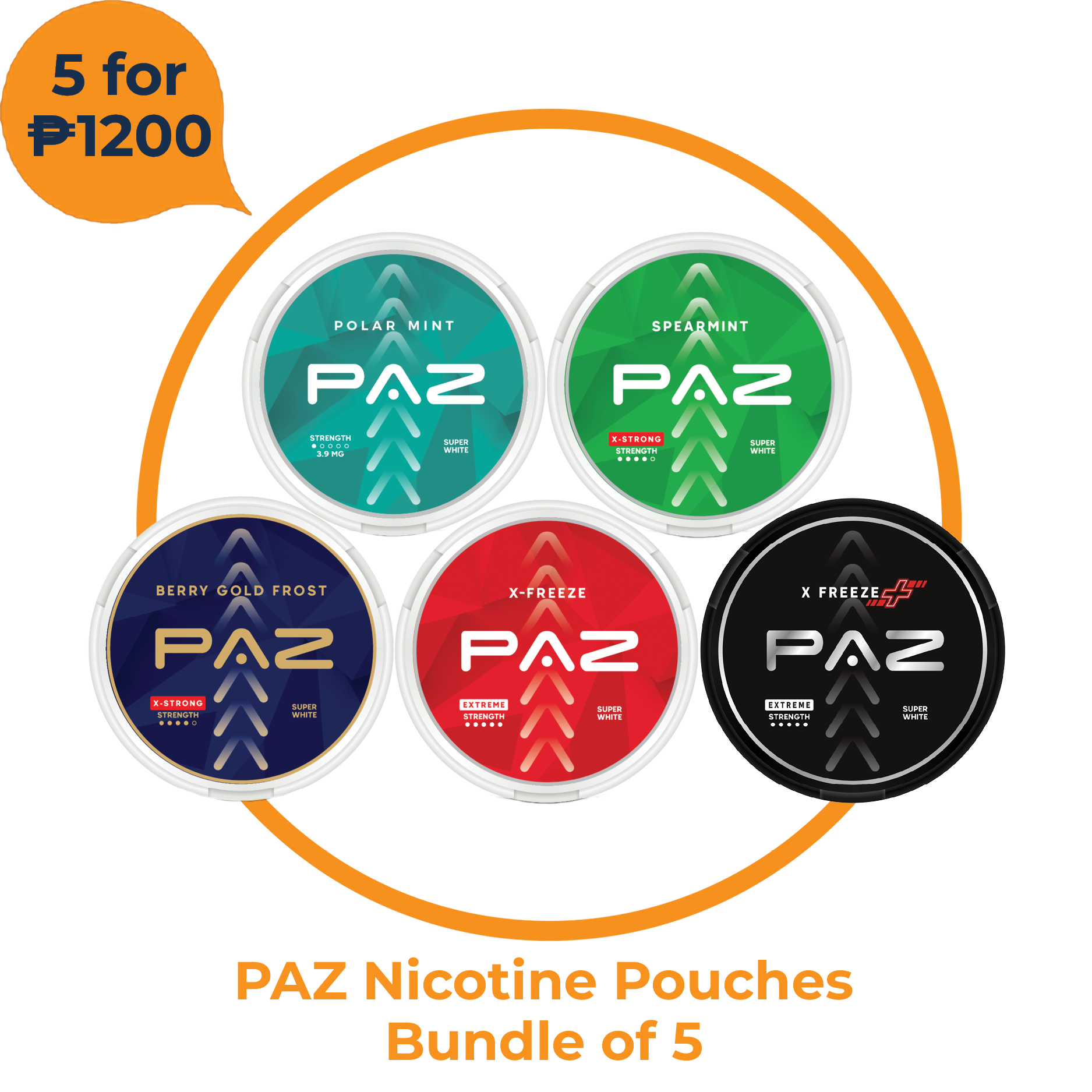 PAZ Nicotine Pouches Bundle of 5