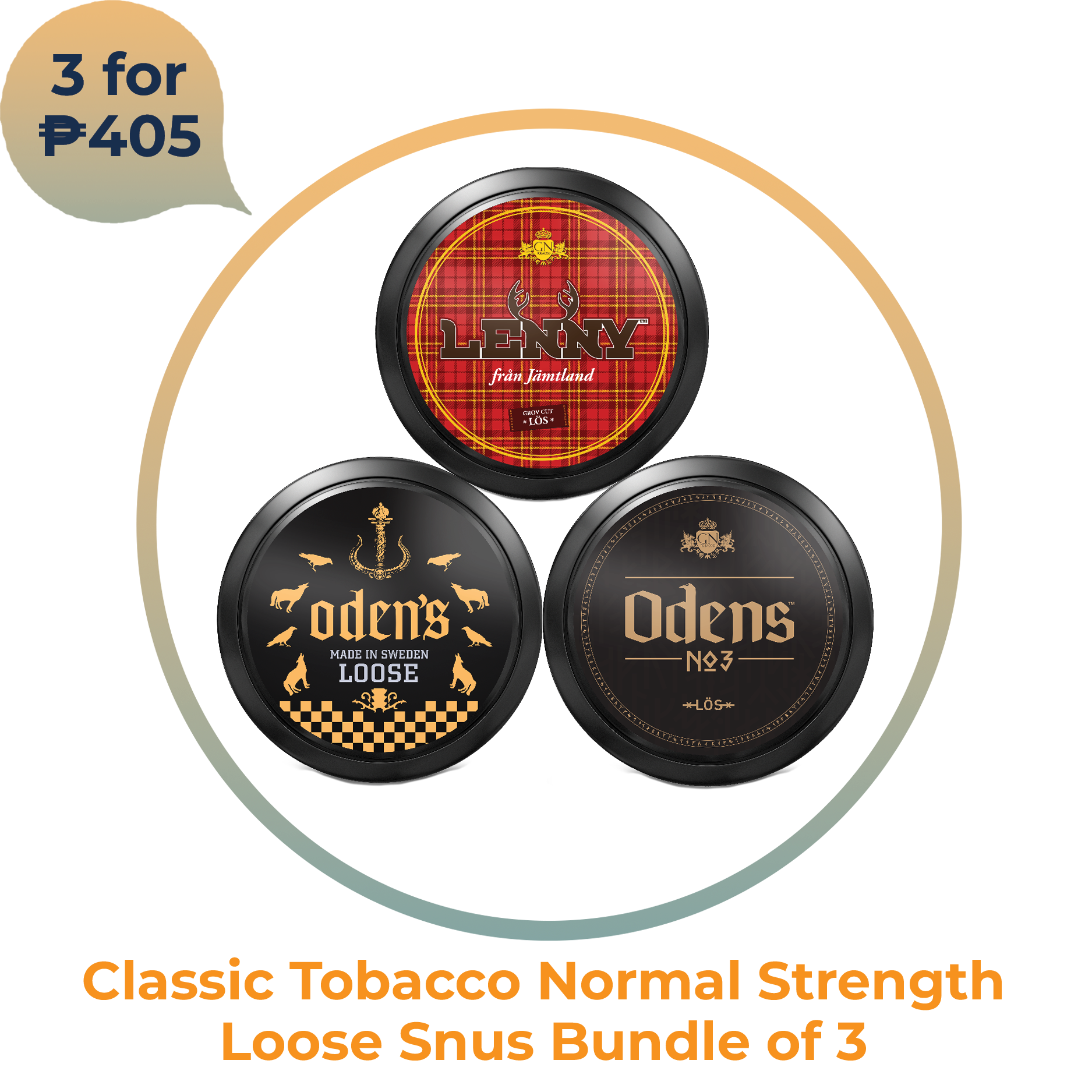 Classic Tobacco Normal Strength Loose Snus Bundle of 3